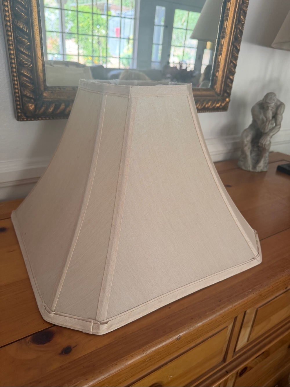 Vintage Cream Fabric Lamp Shade